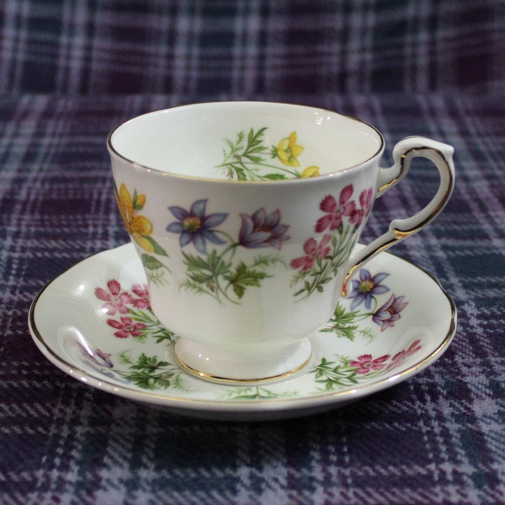 Paragon Fine Bone China English Flowers Teacup and Saucer